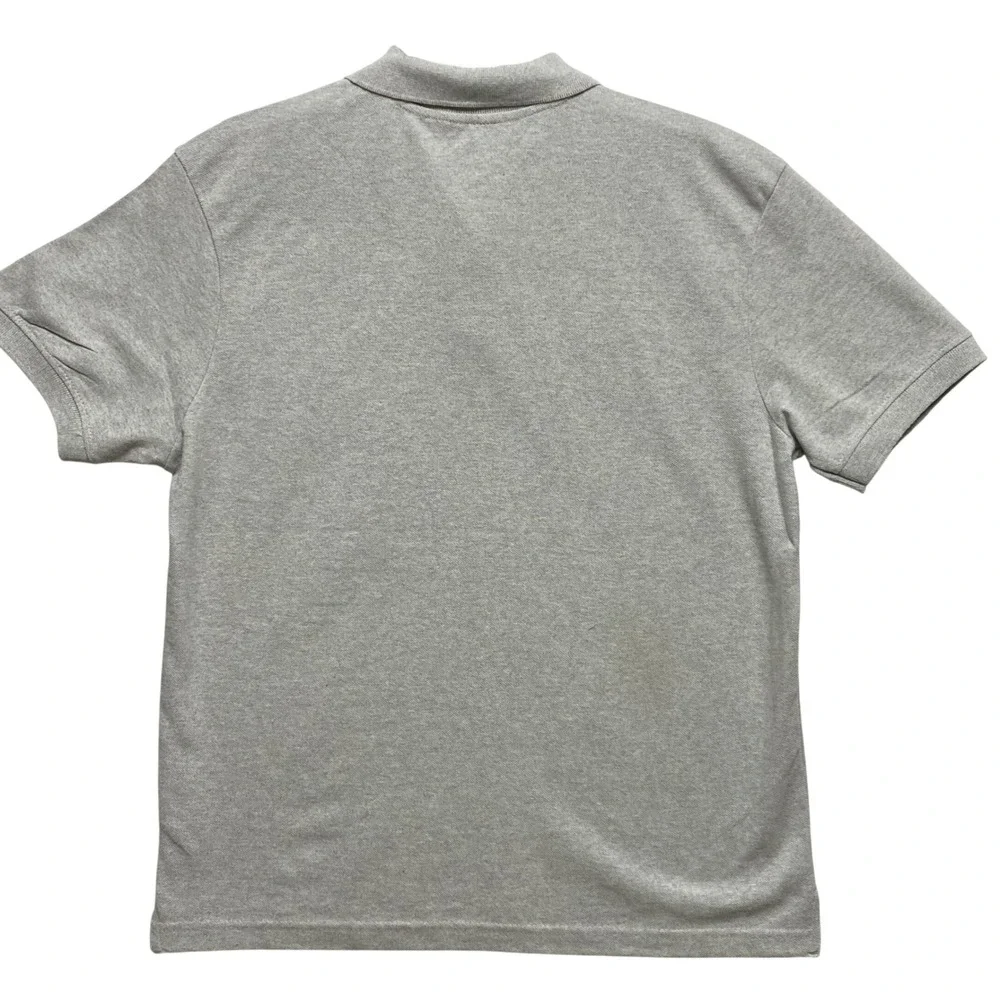 Banana Republic Mens‎ Pique Polo Shirt Gray Organic Cotton Short Sleeve  L NEW